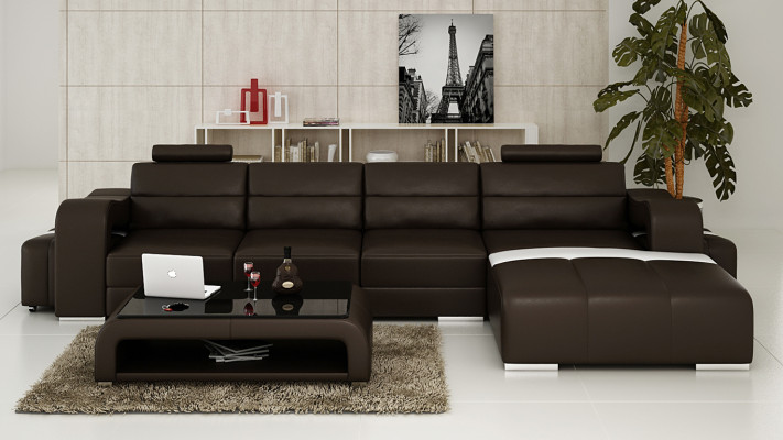 Leather sofa Couch Living landscape Corner sofa Corner Suite Design Modern Sofa F3008C