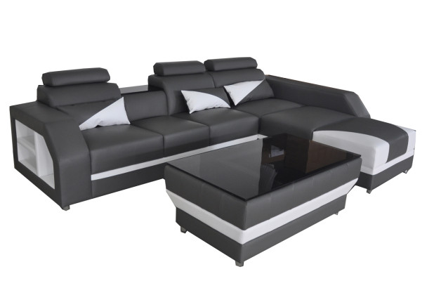 Leather Corner Sofa with USB,Upholstery Couches Sofas Living landscape Luxury Suite Corner