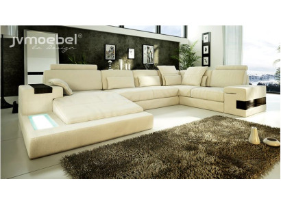 U-shape Sofa Couch Design Upholstery Modern Textile new Living landscape Leather Corner sofa