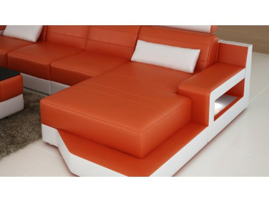 Corner sofa Textile Fabric Leather Upholstery Sofas Sofa Couch Suite Living landscape ULM