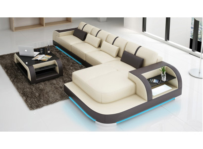 Leather sofa couch living landscape corner sofa corner decor modern suite design