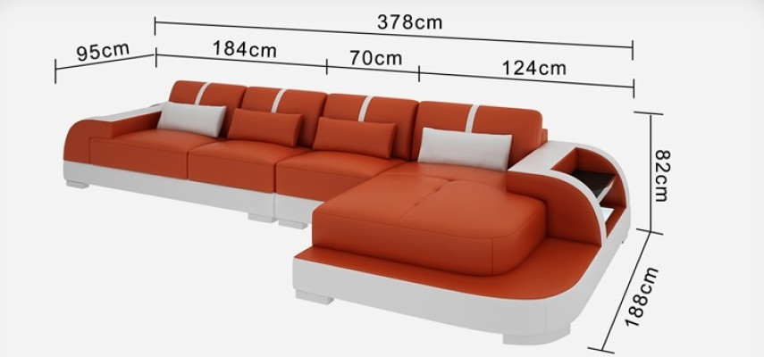 Leather sofa couch living landscape corner sofa corner decor modern suite design