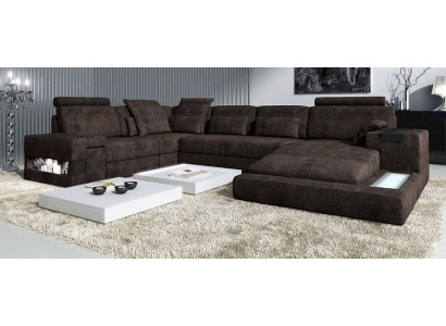 Textile sofa Corner sofa U-shape Modern sofa Leather sofa Corner sofa Upholstery Living landscape