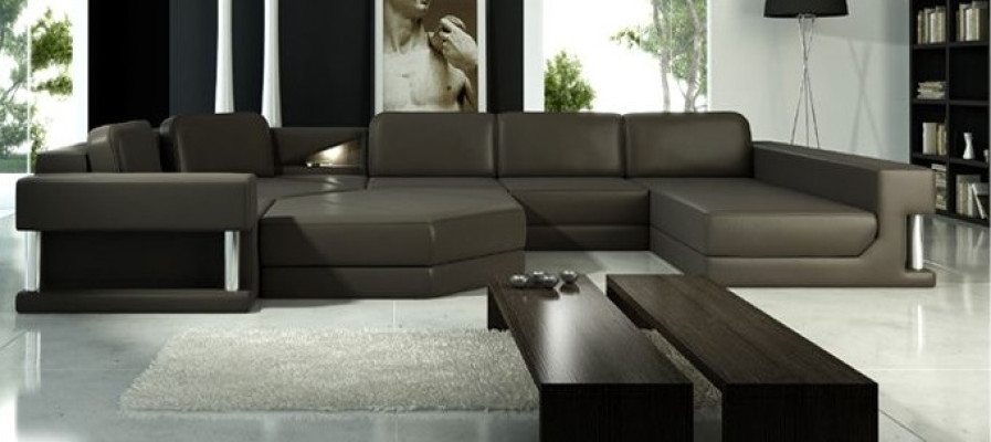 Sofas Living landscape Design Corner sofa Leather new U-shape Sofa Couch Upholstery Couches