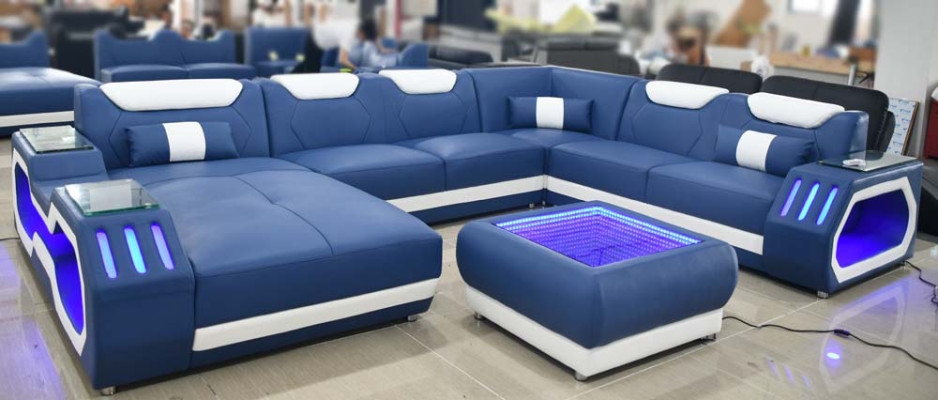 Sofas U-shape Corner sofa Upholstery Couch Leather Corner new Living landscape Designer Couch