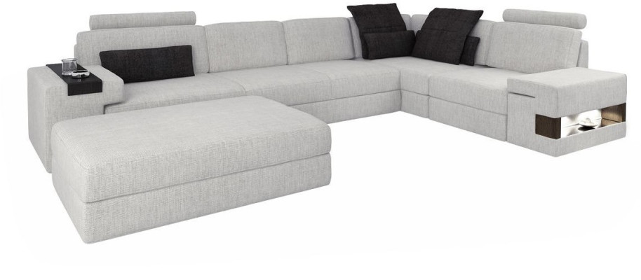 Designer Sofa Upholstery Couch Corner sofa with Stool Suite Living landscape L-shape