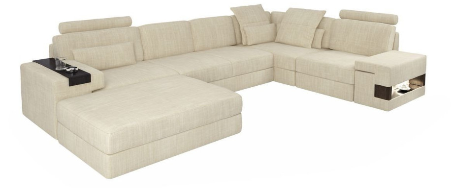 Designer Sofa Upholstery Couch Corner sofa with Stool Suite Living landscape L-shape