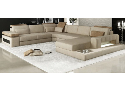 Living landscape U-shape Corner sofa Sofa Couch Upholstery Corner Beautiful XXL Fabric