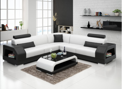 Leather sofa Couch Living landscape Corner sofa Corner Suite Design Modern Sofa G8001B
