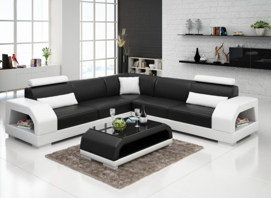 Leather sofa Couch Living landscape Corner sofa Corner Suite Design Modern Sofa G8001B