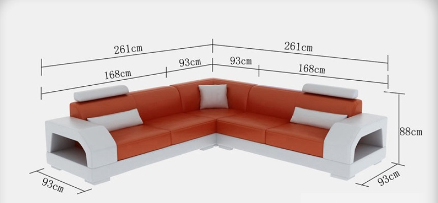 Leather sofa Couch Living landscape Corner sofa Corner Suite Design Modern Sofa G8001B