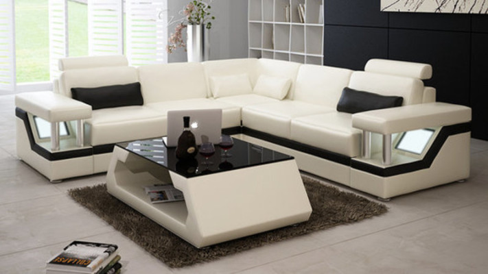 Leather sofa Couch Living landscape Corner Suite Design Modern Corner Sofa L-shape L6002