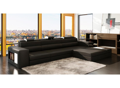 Designer sofa sofa couch USB upholstery corner sofa suite living landscape leather sofa LED