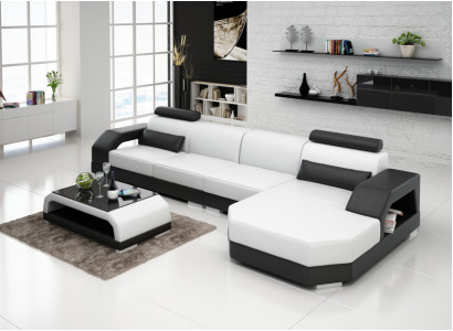 Leather sofa Couch Living landscape Corner sofa Corner Suite Design Modern Sofa G8001C