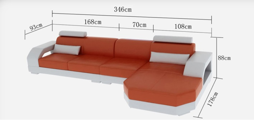 Leather sofa Couch Living landscape Corner sofa Corner Suite Design Modern Sofa G8001C
