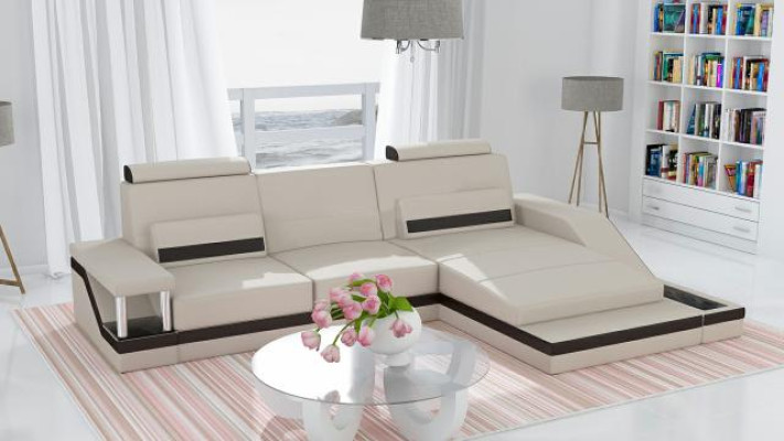 Corner sofa Living landscape Sofa USB Corner Suite Leather Textile Fabric Custom made