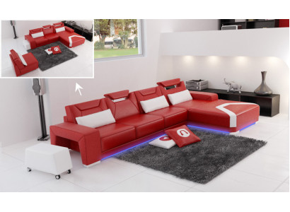 Leather sofa Couch Living landscape Corner sofa Corner Suite Design Modern Sofa F3011C