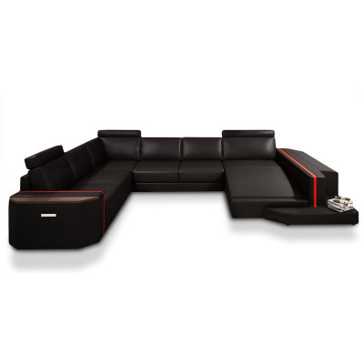 Elegant U-shaped upholstered sofa. Modern design for stylish living spaces