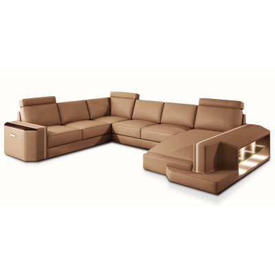 Elegant U-shaped upholstered sofa. Modern design for stylish living spaces