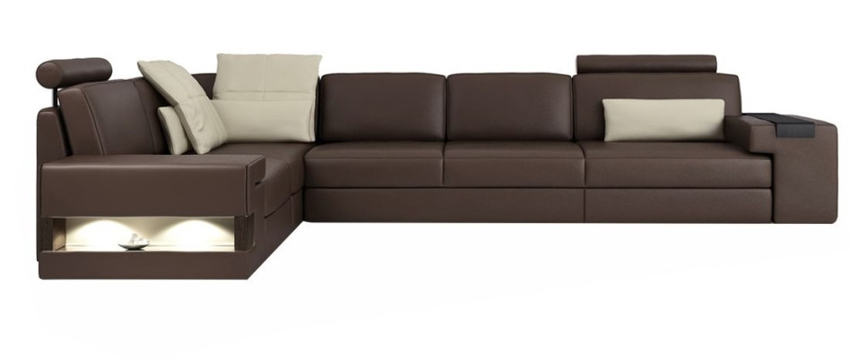 Living room Brown Furniture Textile Sofas Corner sofa L-shape Couch Upholstered furniture Sofa bed