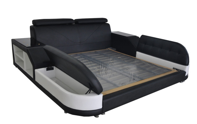 Design Luxury Bed Leather Upholstery Marriage Modern Hotel Beds 140/160/180/200