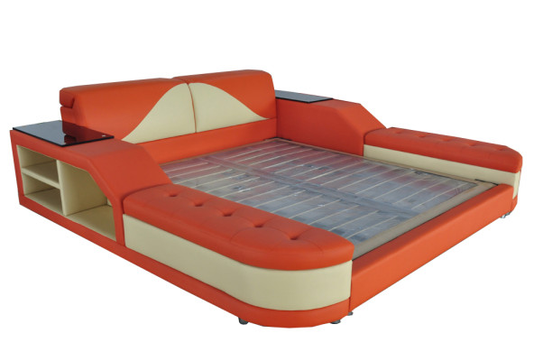 Design Luxury Bed Upholstery Marriage Hotel Modern Beds Leather 140/160/180/200 LB8820