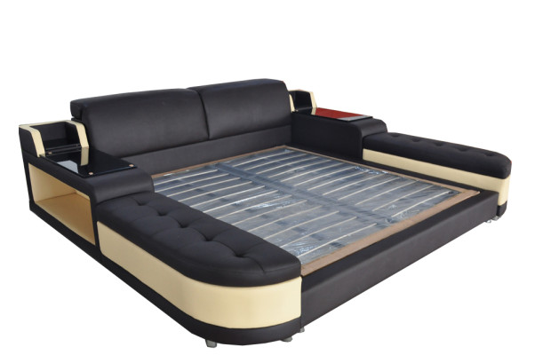 Design Luxury Bed Upholstery Marriage Hotel Modern Beds Leather 140/160/180/200 LB8820