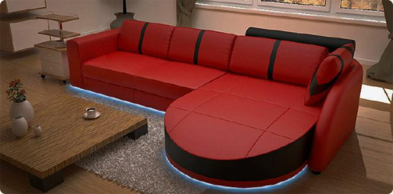 DESIGNERSOFA Sofa bed LEDERCorner sofa new LEDERSOFA Corner sofa with Bed function