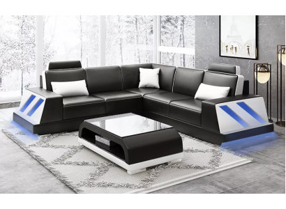 Corner sofa Illuminated Led Couch Sofa Upholstery Corner suite Sofa Sets Coffee table