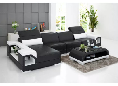 Corner sofa Upholstery Corner sofa Modern L-shape Coffee table Sofa Living landscape 2-piece. new