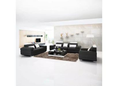 Design Sofa set Sofa 321 Seater Coffee table Sets Leather Set Group 4pcs