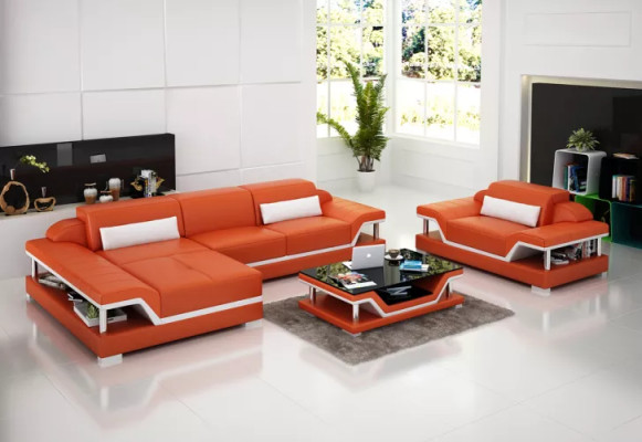 Corner sofa Living landscape Corner sofa Corner suite Upholstery Sofa L-shape Leather sofa Couch