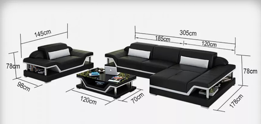 Corner sofa Living landscape Corner sofa Corner suite Upholstery Sofa L-shape Leather sofa Couch