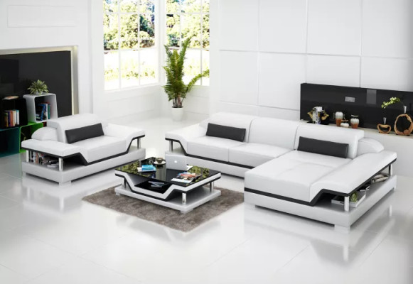 Corner sofa Living landscape Corner sofa Corner suite Upholstery Sofa L-shape Leather sofa Couch