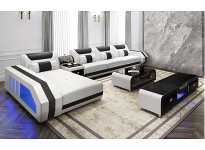 Corner sofa Upholstery Corner sofa L-shape Coffee table Modern sofa Living landscape 2-piece. new