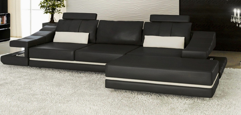 Modern luxury elegant sofa leather 3 seater stool living room office new art