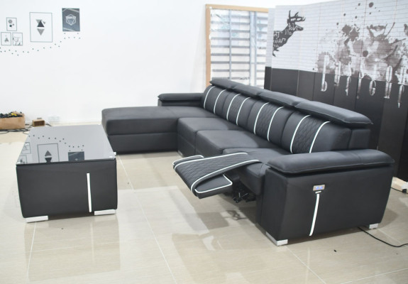 Design Corner sofa couch Upholstery Suite Leather automatic relax function sofa new