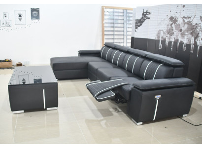 Design Corner sofa couch Upholstery Suite Leather automatic relax function sofa new