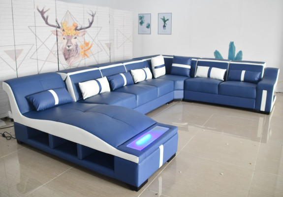 Sofa U-shape Leather Sofa Couch Suite Living landscape Design Modern Sofa Corner sofa