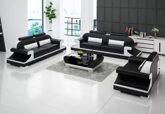 Modern sofa set 221 Seater Coffee table Leather sofa Sofa Couch Living landscape