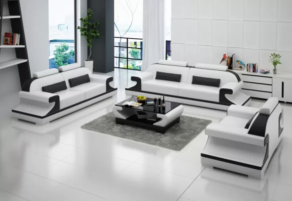 Modern sofa set 221 Seater Coffee table Leather sofa Sofa Couch Living landscape