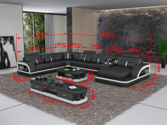 Sofa set + USB Luxury Designer Couch Upholstery 3+2+1 Leather Sofa Seat Beige NEW
