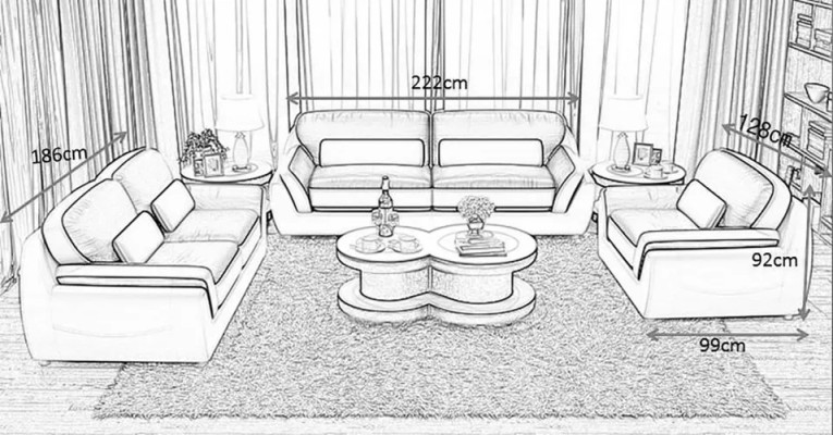 Designer Sofa Leather Sofa Sofa set 321 Seater Modern Sofa Living landscape