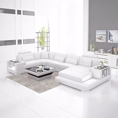 Corner sofa Living landscape Corner sofa Coffee table Sofa U-shape Leather sofa Couch 2-piece. new