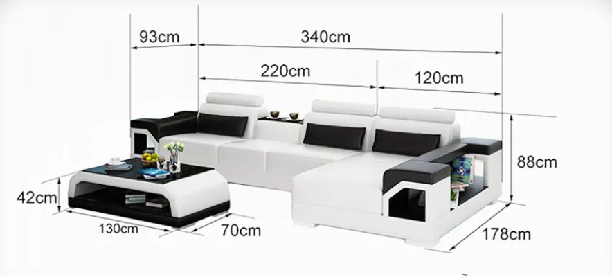 Design Corner sofa Leather set Living room Sofa Upholstery Couches Sofas Leather couch