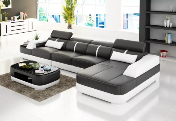 Design leather suite Living room Corner sofa Leather couch Sofa Upholstery Couches Sofas