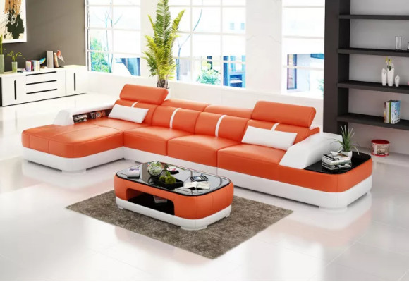 Design leather suite Living room Corner sofa Leather couch Sofa Upholstery Couches Sofas