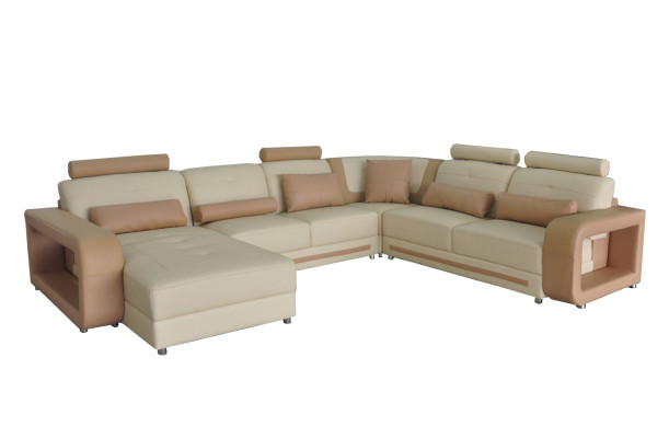 Corner Sofa + USB Upholstery Corner Living Room Landscape Designer Couches Textile A1135