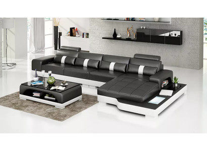 Corner sofa L-shape Corner sofa Leather sofa Designer sofa Upholstery Corner sofa Living landscape