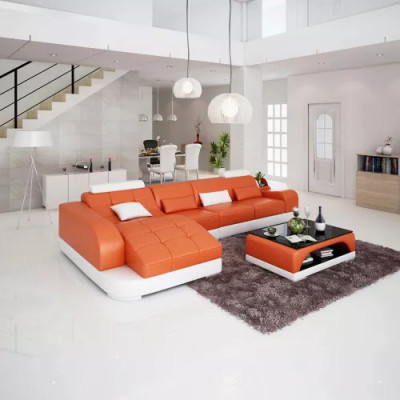 Corner sofa L-shape Modern sofa Leather sofa Corner sofa Upholstery Living landscape